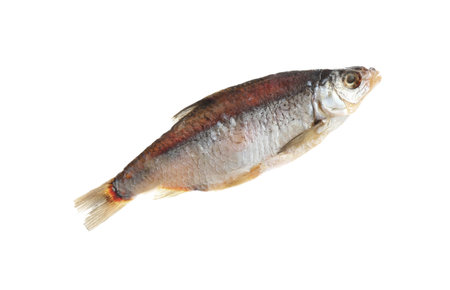 Tasty dried fish isolated on white. sea food