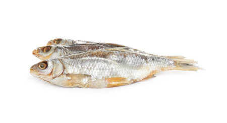 Tasty dried fish isolated on white. sea food