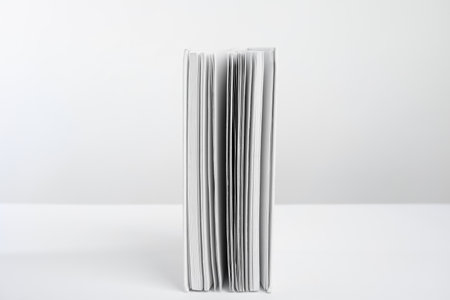 Book with hard cover on white backgroundの写真素材