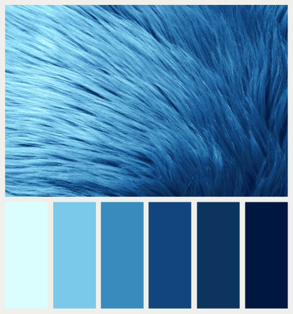 Faux fur background. Color of the year 2020 (Classic blue)の写真素材