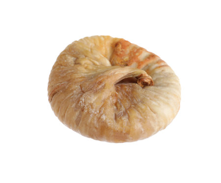 Tasty dried fig fruit isolated on whiteの写真素材