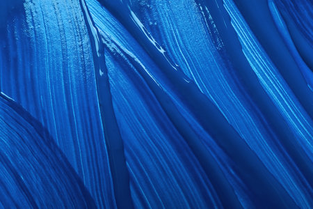 Paint strokes as background, top view. Color of the year 2020 (Classic blue)の写真素材