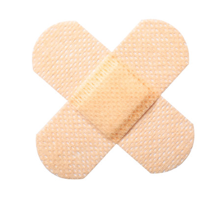 Medical sticking plasters isolated on white. First aid itemの写真素材