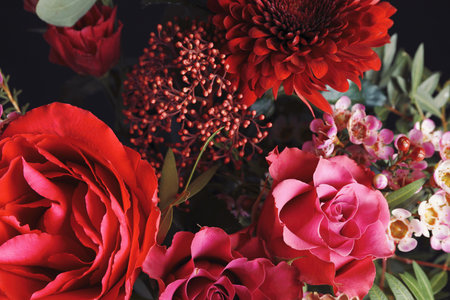 Beautiful fresh bouquet as background, closeup. floral decor