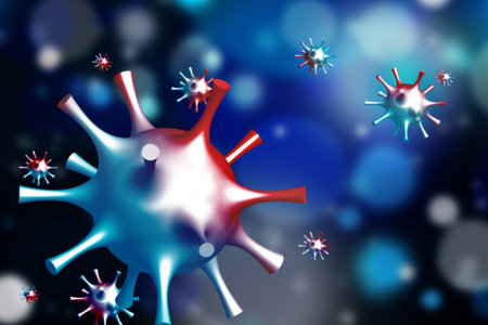 Abstract illustration of  virus. Dangerous diseaseの写真素材