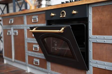 New modern oven in stylish kitchen. Cooking applianceの写真素材