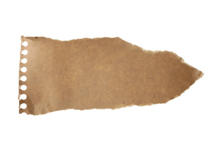 Piece of blank notebook paper isolated on white. space for designの写真素材