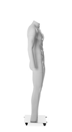 Male ghost headless mannequin with removable pieces isolated on whiteの写真素材