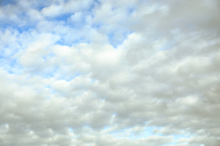 Beautiful blue sky with clouds on sunny day