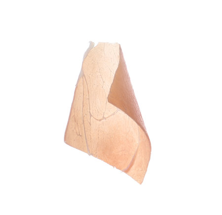 Slice of tasty prosciutto isolated on white