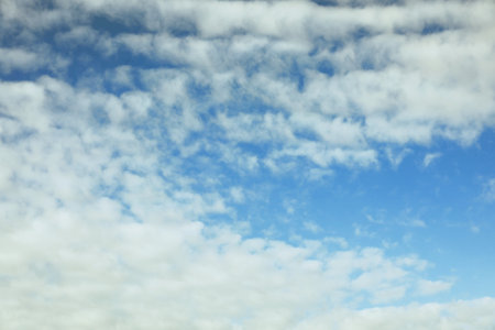 Beautiful blue sky with clouds on sunny day