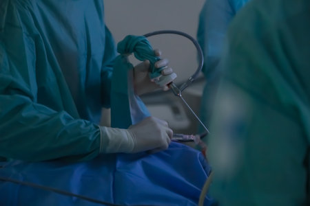 Professional doctors performing