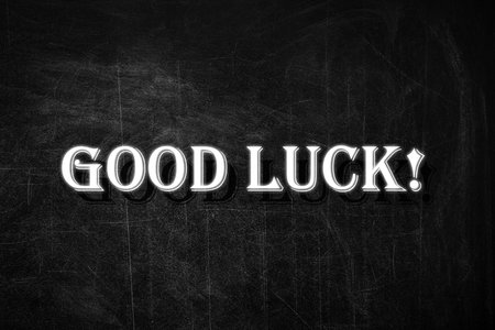 Wish of GOOD LUCK on black backgroundの写真素材