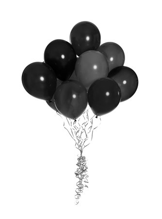 Black Friday concept. Bunch of balloons on white backgroundの写真素材