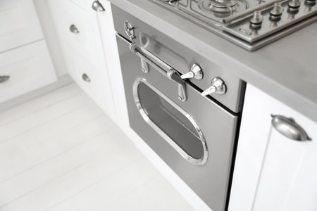 New modern oven in kitchen, above viewの写真素材