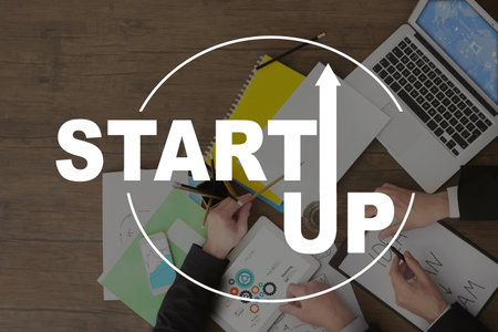 Business people working in office, closeup. Startup ideas