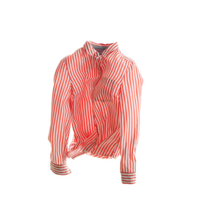 Striped shirt isolated on white. Stylish clothesの写真素材