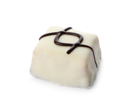 Delicious chocolate candy isolated on white. fancy confectioneryの写真素材