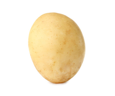 Fresh raw organic potato isolated on whiteの写真素材
