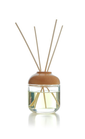 Aromatic reed air freshener isolated on white