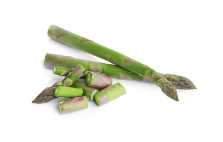 Fresh raw asparagus isolated on white. healthy eatingの写真素材