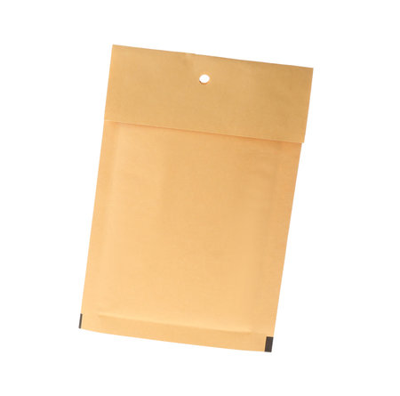 Kraft paper envelope isolated on white. mail service