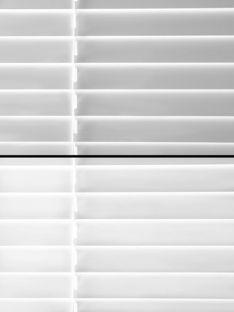 Window blinds before and after cleaning, closeupの写真素材