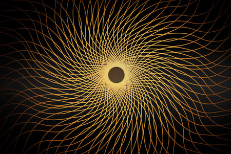 Gold and black geometric ornament as background. luxury pattern