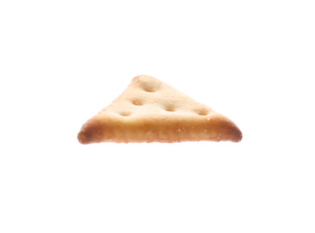Crispy cracker isolated on white. Delicious snackの写真素材