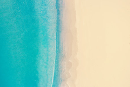 Beautiful sandy beach and sea, top view