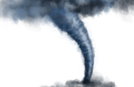 Whirlwind on white background, illustration. weather phenomenon