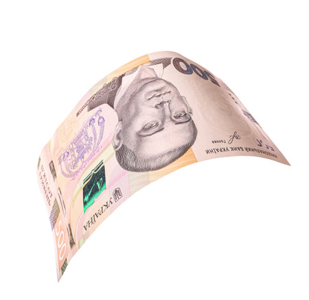 500 Ukrainian Hryvnia banknote on white background