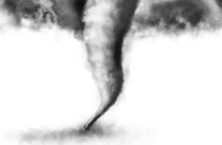 Whirlwind on white background, illustration. weather phenomenonの写真素材