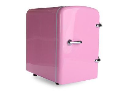 Mini refrigerator for cosmetics isolated on whiteの写真素材