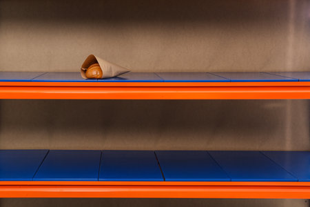 Bread on supermarket shelf. Panic during coronavirus pandemicの写真素材