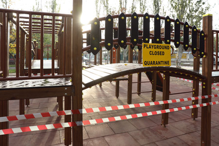 Empty children's playground closed during pandemic