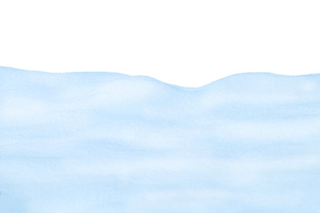 Heap of fluffy snow isolated on whiteの写真素材