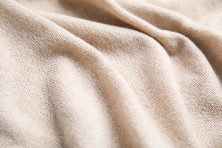Warm cashmere sweater as background, closeup viewの写真素材