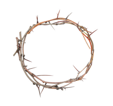 Crown of thorns isolated on white. Easter attributeの写真素材