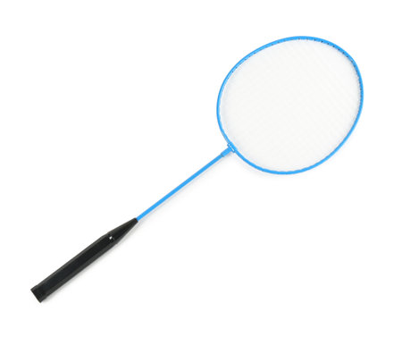 Racket isolated on white, top view. badminton equipmentの写真素材