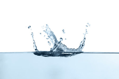 Splash of pure water on white background, closeupの写真素材