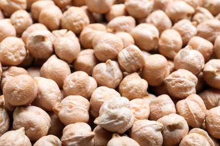 Many chickpeas as background, close up. natural foodの写真素材