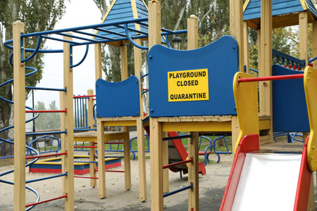 View of playground closed during COVID-19 quarantine