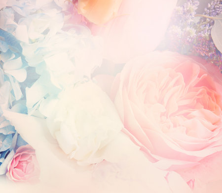 Tender flowers as background. floral card designの写真素材