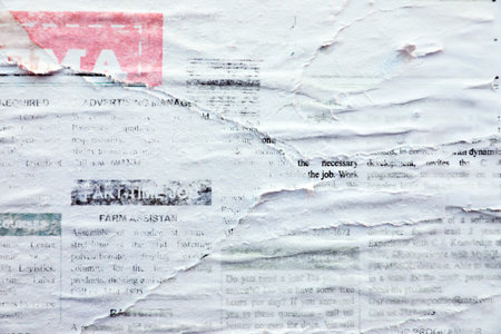 Different creased torn paper posters as backgroundの写真素材
