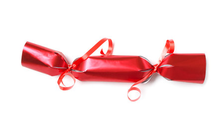 Red candy isolated on white, top viewの写真素材