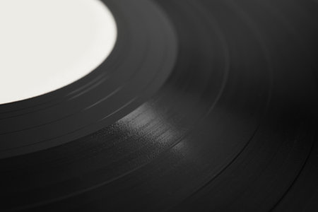 Closeup view of vintage vinyl record as backgroundの写真素材