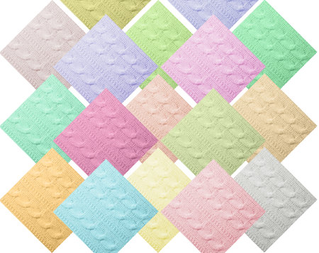 Samples of different wool on white background, collage. color paletteの写真素材