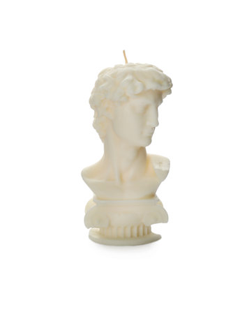 Beautiful David bust candle isolated on whiteの写真素材