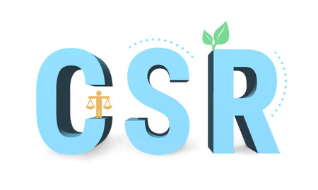 corporate social responsibility concept. Word CSR on white background, illustrationの写真素材